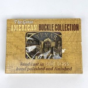 VTG NIB 1983 Texas THE ALAMO Solid Brass Belt Buckle Heritage Mint Collection